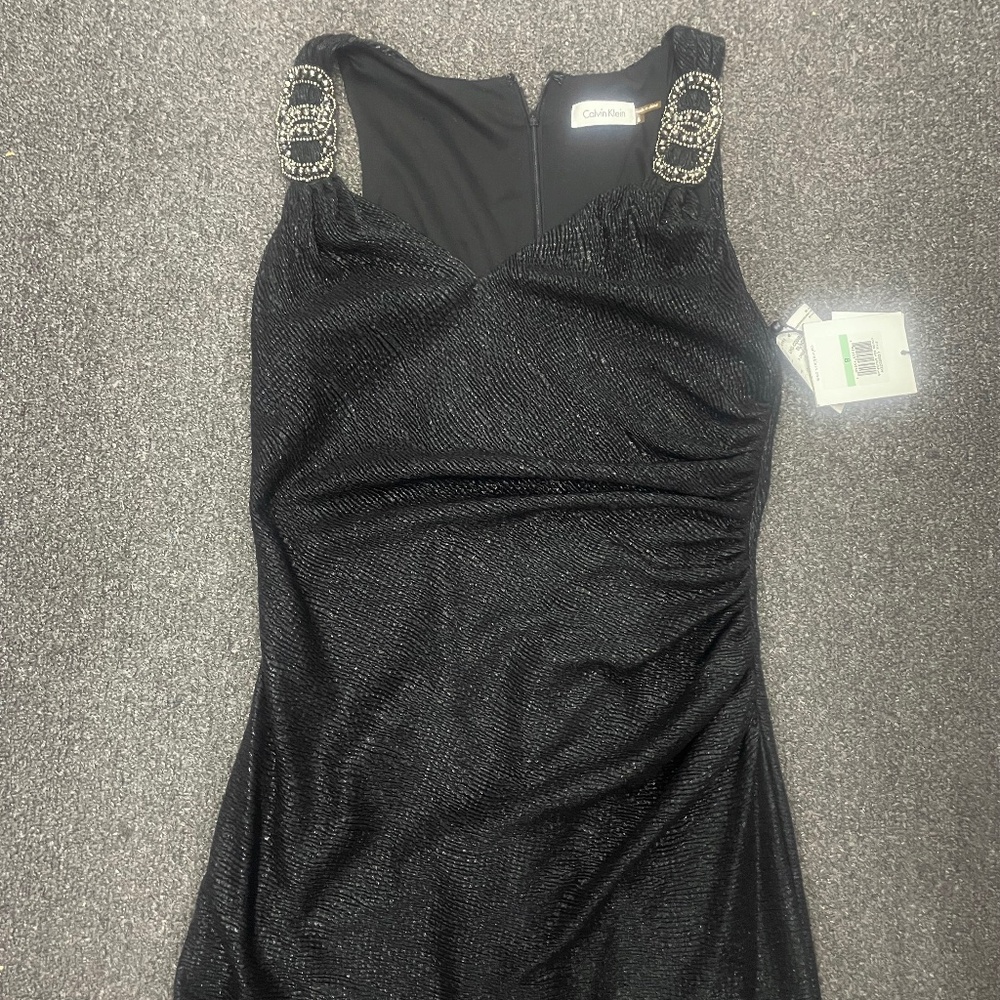 $320 Calvin Klein Designer Gown Dress Reflective Patterns And Decorative Charm